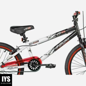 Kent Bicycle 20 In. Ambush Boys BMX Bike, Black and White with Red Rim