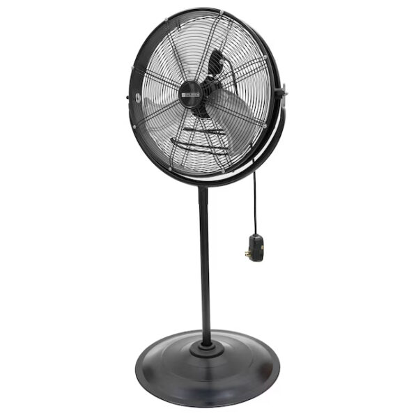 Utilitech 20-in 3-Speed Indoor or Outdoor Black Pedestal Fan - Image 3