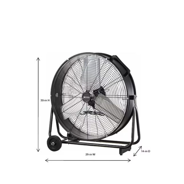 Utilitech 24-in 2-Speed Indoor Black Industrial Fan - Image 7