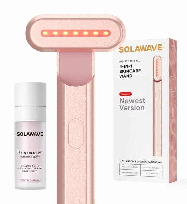 Solawave 4-in-1 Radiant Renewal Facial Wand & Skin Therapy Serum Bundle Color: Rose Gold - Image 5