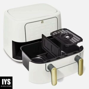 Beautiful 9QT TriZone Air Fryer, White Icing by Drew Barrymore