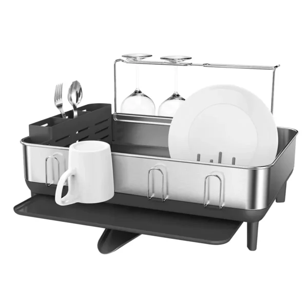 Simplehuman Large Steel-Frame Dish Rack Grey