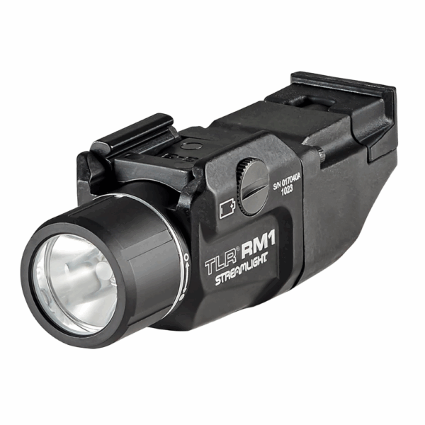 Streamlight 69440 TLR RM 1 500-Lumen Low-Profile Rail Mounted Tactical Lighting System with Rail Locating Keys, Remote Pressure Switch, Mounting Clips and CR123A Battery, Black