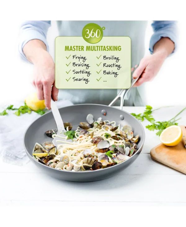 GreenPan Valencia Pro 4.5-Qt. Ceramic Non-Stick Sauté Pan & Lid - Image 3