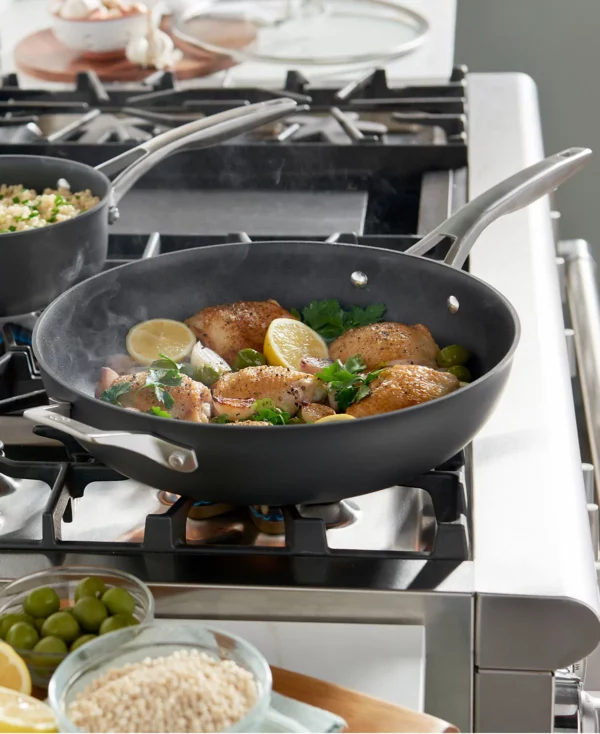 Calphalon Premier Hard-Anodized Aluminum Nonstick 13" Deep Skillet with Lid - Image 4