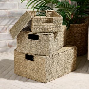Set of 3 Seagrass Nested Storage Baskets by Valerie