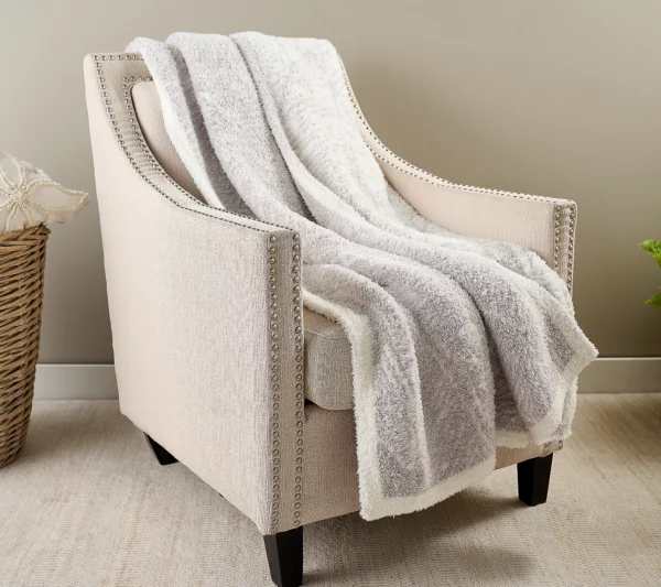 Barefoot Dreams CozyChic Palm Fronds 54" x 72" Throw - MalibuMistPearl