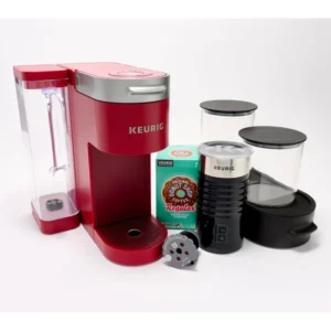 Keurig K-Supreme Coffeehouse Bundle w/K-Cups and Frother-Color: Ruby Red