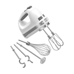 KitchenAid 9-Speed Hand Mixer with Turbo Beater II Accessories-Color: White