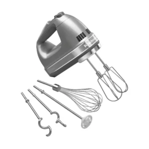 KitchenAid 9-Speed Hand Mixer with Turbo Beater II Accessories-Color: Contour Silver