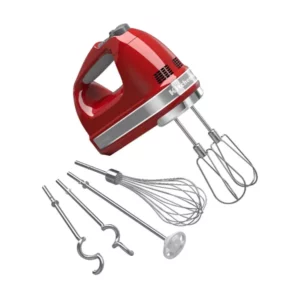 KitchenAid 9-Speed Hand Mixer with Turbo Beater II Accessories-Color: Empire Red