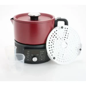 GreenPan 6 Cup Nonstick 10-in-1 Digital Electric Cooker-Color: Red