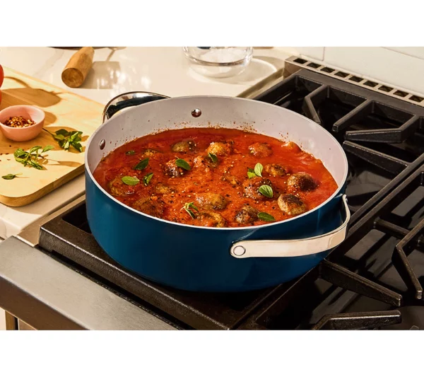 Caraway 6qt Nonstick Ceramic Rondeau Pan with Lid - Image 3
