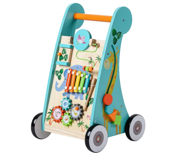 Teamson Kids Preschool Safari Animal Wooden Baby Walker