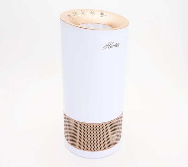 Hunter HP400 Tower Air Purifier w/ EcoSilver and HEPA Filtration - White/Rose Gold