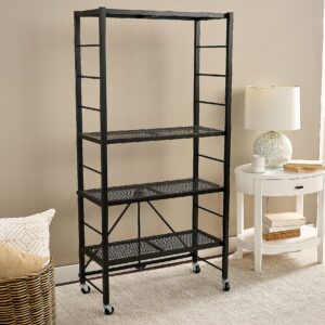 Pop-It 4-Tier Collapsible and Adjustable Storage Rack - Pop-It 4-Tier Collapsible and Adjustable Storage Rack - Black