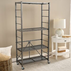 Pop-It 4-Tier Collapsible and Adjustable Storage Rack - Pewter