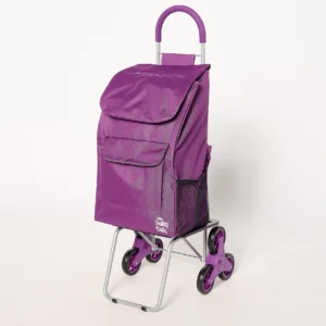 Trolley Dolly XL 3-in-1 Stair Climber Folding Cart w/ Backpack Straps - Purple