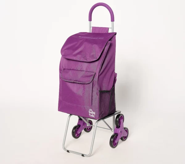 Trolley Dolly XL 3-in-1 Stair Climber Folding Cart w/ Backpack Straps - Purple