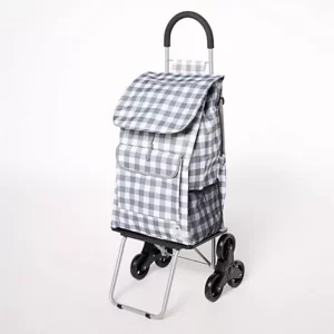 Trolley Dolly XL 3-in-1 Stair Climber Folding Cart w/ Backpack Straps - Buffalo Check