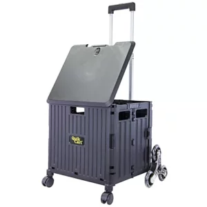 Quik Cart Stair Climber Multi-Purpose Rolling Crate w/ Swing Lid