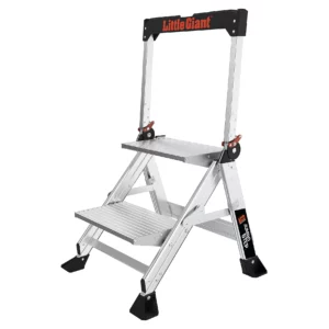 Little Giant Jumbo Step 2-Step Aluminum Step Stool with Safety Bar
