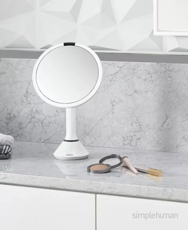 simplehuman 8" Round Sensor Makeup Mirror with Touch-Control Dual Light Settings - Image 4