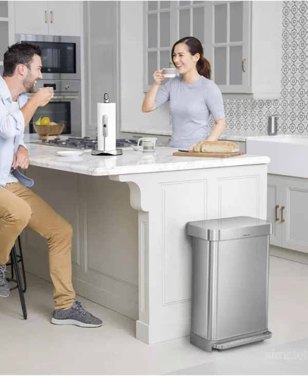 simplehuman Brushed Stainless Steel 45L Step Trash Can - Image 2