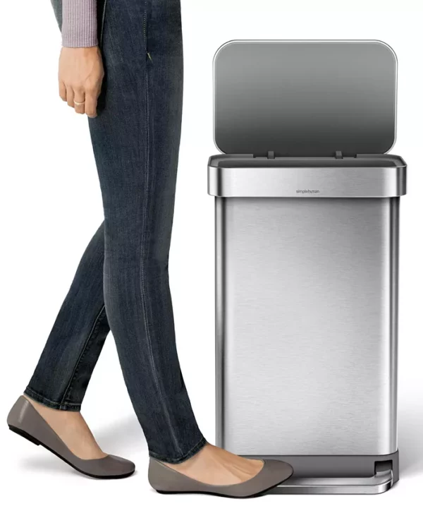 simplehuman Brushed Stainless Steel 45L Step Trash Can - Image 5