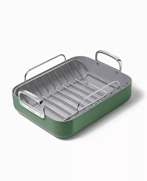 Caraway Non-Stick Ceramic-Coated 16.5" Roasting Pan with Rack