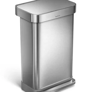 simplehuman Brushed Stainless Steel 45L Step Trash Can