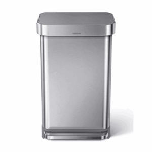 simplehuman 45 Litre Rectangular Step Can with Liner Pocket with Plastic Lid
