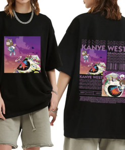 Rapper Kanye West Graduation T Shirt, Men Hip Hop Vintage Shirt, Casual Cotton Oversized Shirt Streetwear Unisex
