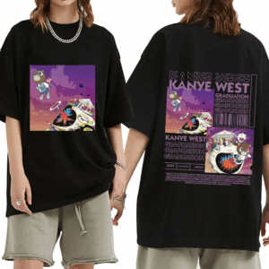 Rapper Kanye West Graduation T Shirt, Men Hip Hop Vintage Shirt, Casual Cotton Oversized Shirt Streetwear Unisex