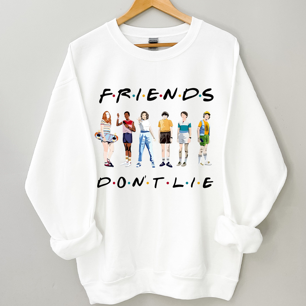 Men's Movies Poster Hoodie Sweatshirt Friends Don't Lie Graphic Printed Hoodie Coat - Image 2