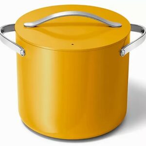 Caraway 12qt Nonstick Ceramic Stockpot with Lid, Marigold