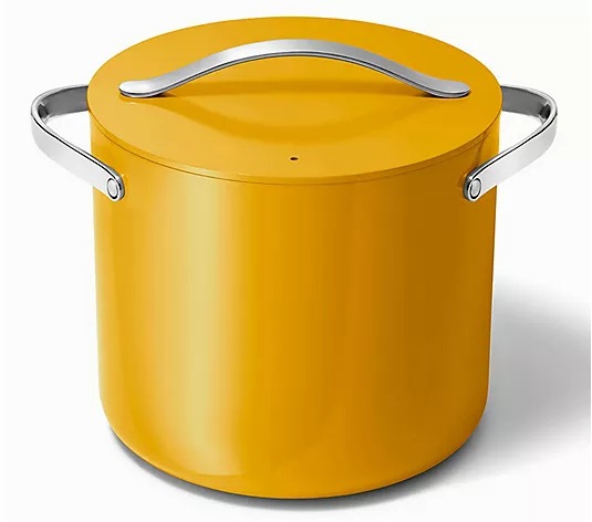 Caraway 12qt Nonstick Ceramic Stockpot with Lid, Marigold