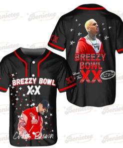 Chris Brown Breezy Bowl XX Baseball Jersey, Breezy Bowl XX Music Tour 2025 Baseball Jersey