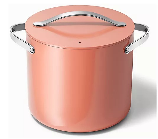 Caraway 12qt Nonstick Ceramic Stockpot with Lid, Terracotta