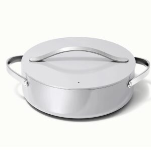 Caraway 6qt Nonstick Ceramic Rondeau Pan with Lid, Gray