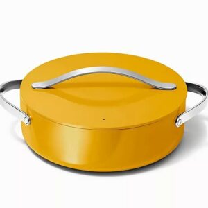 Caraway 6qt Nonstick Ceramic Rondeau Pan with Lid, Marigold