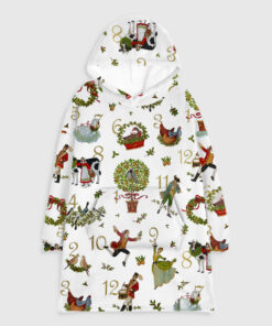 12 Days Of Christmas Flannel Blanket Hoodie