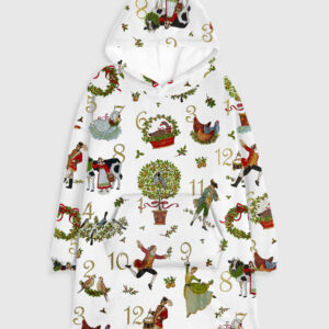 12 Days Of Christmas Flannel Blanket Hoodie