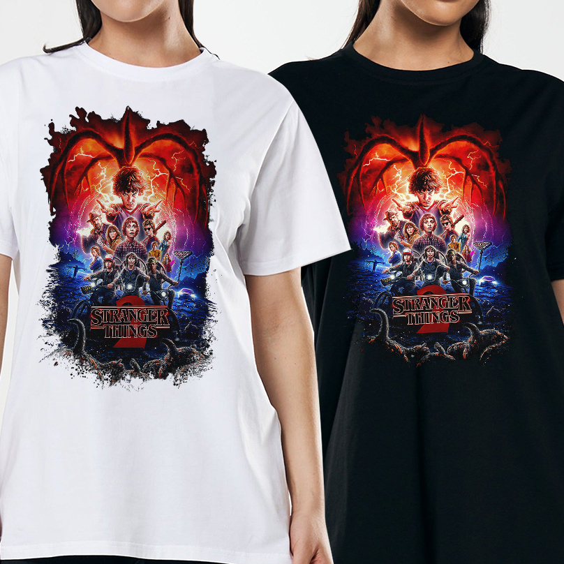 Stranger Things Group Shot Poster Fade T-Shirt, Stranger Things Group Shot Poster Fade Sweatshirt, Hoodie - Image 3