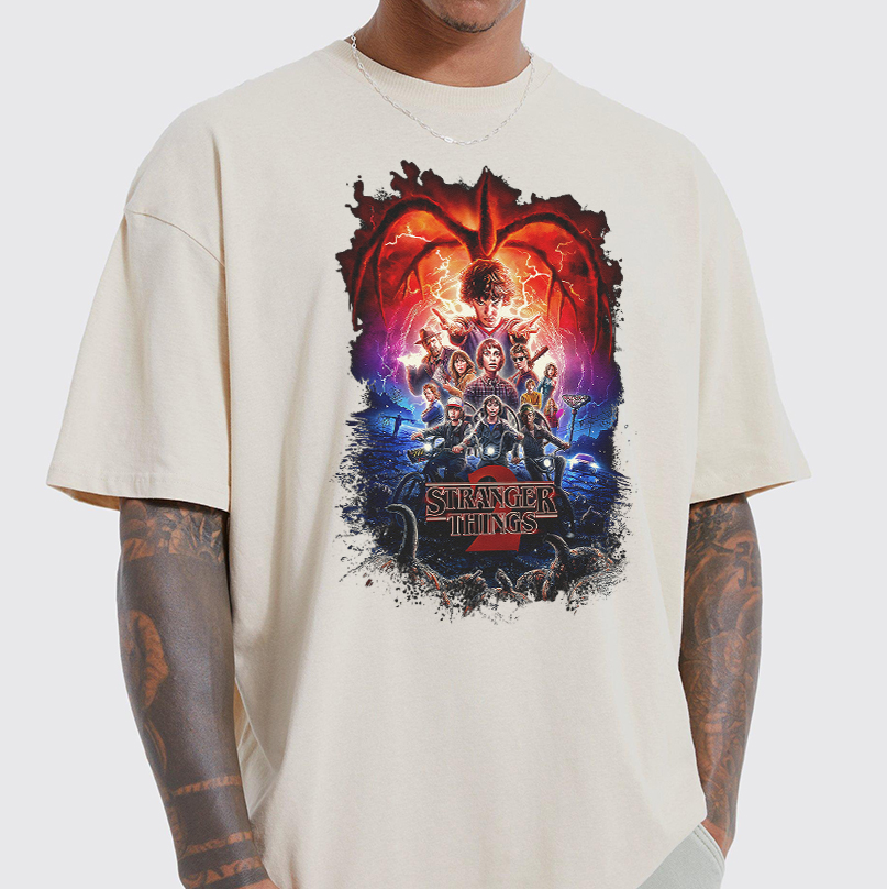 Stranger Things Group Shot Poster Fade T-Shirt, Stranger Things Group Shot Poster Fade Sweatshirt, Hoodie - Image 5