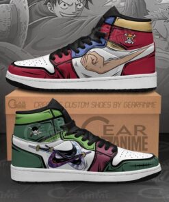 Alternative view of Luffy and Zoro J1s Sneakers Gomu and Santoryu