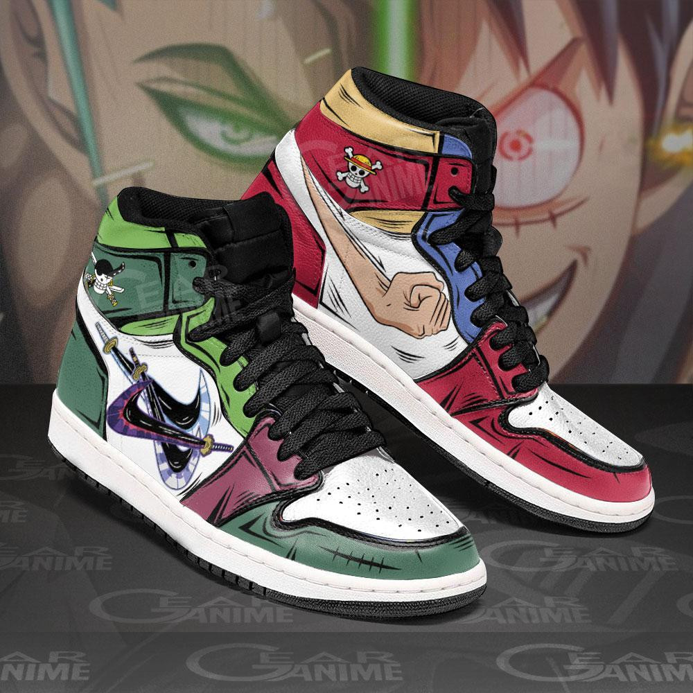 Luffy and Zoro J1s Sneakers Gomu and Santoryu