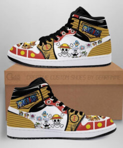 Jolly Roger Straw Hat Pirates J1s Sneakers