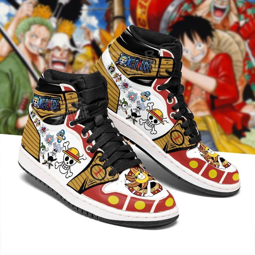 Jolly Roger Straw Hat Pirates J1s Sneakers - Image 2