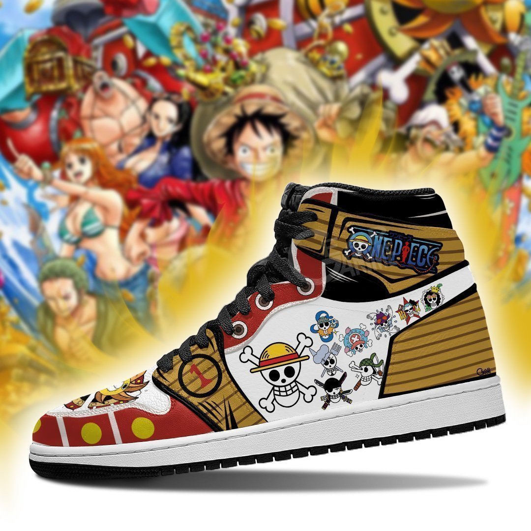 Jolly Roger Straw Hat Pirates J1s Sneakers - Image 3